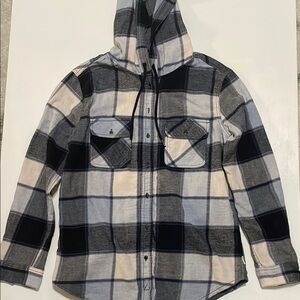 Plaid Hooded Flannel Shirt